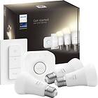 Philips Hue White Starter Kit + Switch 806lm 2700K E27 9W 3-pack (Dimbar)