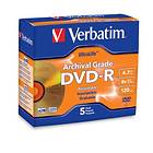 Verbatim DVD-R 4.7GB 8x 5-pack Jewel Case Gold Archival