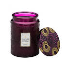 Voluspa Large Embossed Glass Jar Candle Santiago Huckleberry