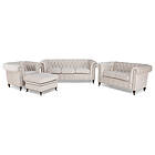 Manor House Chesterfield Deluxe (3-sits + 2-sits + Fåtölj + Pall)