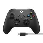 Microsoft Xbox Series X Wireless Controller - Carbon Black + Cable (Xbox Series