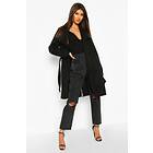 Boohoo Wide Collar Belted Wool Look Coat (Women's)