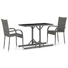 vidaXL 3 Piece Garden Dining Set Grey