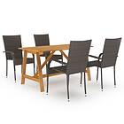 vidaXL 5 Piece Garden Dining Set Brown
