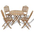 vidaXL 5 Piece Folding Outdoor Dining Set Bamboo