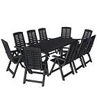 vidaXL 11 Piece Outdoor Dining Set Plastic Anthracite