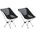 vidaXL 2x Folding Camping Chairs with Carry Bag 54x50x65 cm Aluminium