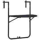 vidaXL Hanging Balcony Table Black 60x64x83.5 cm Plastic Rattan Look