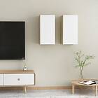 vidaXL TV Cabinets 2 pcs White and Sonoma Oak 30.5x30x60 cm Chipboard