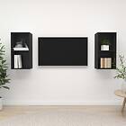 vidaXL Wall-mounted TV Cabinets 2 pcs Black Chipboard