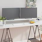 vidaXL TV Stand/Monitor Riser Glass White 110x30x13 cm