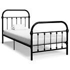 vidaXL Bed Frame Black Metal 90x200 cm