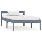 vidaXL Bed Frame Grey Solid Pine Wood 100x200 cm