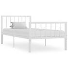 vidaXL Bed Frame White Metal 100x200 cm