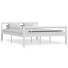 vidaXL Bed Frame White and Black Metal 140x200 cm