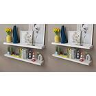 vidaXL Wall Shelves 4 pcs White 100 cm