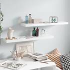 vidaXL Floating Wall Shelves 2 pcs High Gloss White 90x23.5x3.8 cm MDF