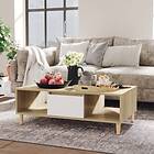 vidaXL Coffee Table White and Sonoma Oak 103.5x60x35 cm Chipboard