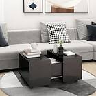 vidaXL Coffee Table High Gloss Grey 60x60x38 cm Chipboard