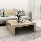 vidaXL Coffee Table Sonoma Oak 100x100x35 cm Chipboard