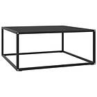 vidaXL Coffee Table Black with Glass 80x80x35 cm