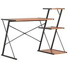 vidaXL Desk with Shelf Black and Brown 116x50x93 cm