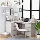 vidaXL Corner Desk Concrete Grey 145x100x76 cm Chipboard