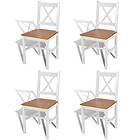 vidaXL Dining Chairs 4 pcs White Pinewood