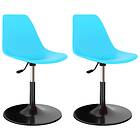 vidaXL Swivel Dining Chairs 2 pcs Blue PP