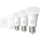 Philips Hue White And Color LED Starter Pack E27 A60 2000K-6500K +16 million colors 1100lm 9W 3-pack