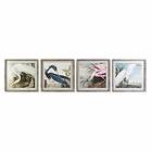 DKD Home Decor Maleri Ptica Orientalsk (60 x 2,5 x 60 cm) (4 enheder)