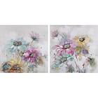 DKD Home Decor Maleri Cvetlice Shabby Chic (100 x 3,5 x 100 cm) (2 enheder)