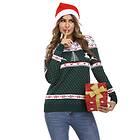 Irevial Wapiti Print Christmas Sweater (Dam)