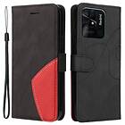 MTK Kt Xiaomi Plånboksfodral Redmi 10c Series-1 Dual-color Black 10C SERIES-1