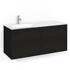 Macro Design Tvättställsskåp Crown Shape Med Glastvättställ Kom 120x45D Sv.Ek Sh VGV FSK120SSVGVH