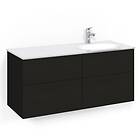 Macro Design Tvättställsskåp Crown Plain Med Glastvättställ Kom 120x45D Sv.Ek Pl VGH FSK120SPVGHH