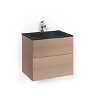 Macro Design Tvättställsskåp Crown Plain Med Glastvättställ Kom 60x45 Lj.Ek Pl MsG FSK60EPSG