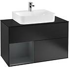 Villeroy & Boch Tvättställsskåp Finion med 2 Lådor Hylla och Bänkskiva för Centrerat F112HGPD