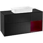 Villeroy & Boch Tvättställsskåp Finion med 3 Lådor Hylla och Bänkskiva för Fristående F302HBPD