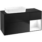 Villeroy & Boch Tvättställsskåp Finion med 3 Lådor Hylla och Bänkskiva för Ocentrerat Fristående G692GFPD