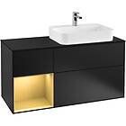 Villeroy & Boch Tvättställsskåp Finion med 3 Lådor Hylla och Bänkskiva för Ocentrerat Ytmonterat G392HFPD