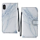 Lux-Case iPhone Xs Max syntetläder plånboks mobilfodral med unikt bildmotiv Marmor Flerfärgad
