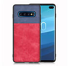 Lux-Case Galaxy S10 Plus jeans cloth case Blue / Red Röd