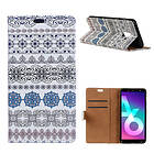 Lux-Case Galaxy A6 (2018) mobilfodral PU läder skyddande stående läge plånbok mönster på Etniskt Flerfärgad