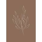 Venture Home Posters Drawed Leaf Brun Poster - leaf 21x30 60062-001