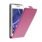 Lux-Case Winther (Vaaleanpunainen) Xperia M2 Äkta Läder Flip-Fodral Rosa