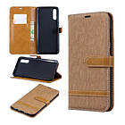 Lux-Case Galaxy A70 two-tone jeans leather case Khaki Beige