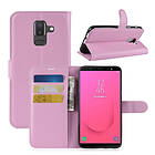 Lux-Case Galaxy J8 (2018) mobilfodral konstläder silikon plånbok stående Rosa