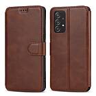 Skalo Samsung A53 5G Premium Cut Plånboksfodral Mörkbrun