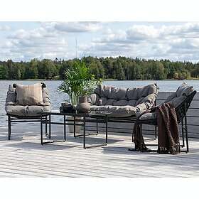 Venture Design Soffgrupp Ture med Dynor Tina Sofa Set, Black, Grey, Steel 2043-408